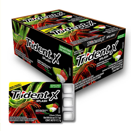 CHICLET TRIDENT X SPLASH FRESA Y LIMON