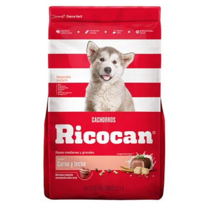 RICOCAN CACHORROS RAZAS MEDIANAS Y GRANDES CARNE Y LECHE COMIDA PARA MASCOTAS