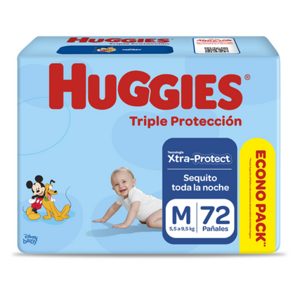 PAÑALES HUGGIES TRIPLE PROTECCION TALLA M