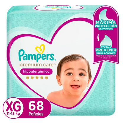PAÑALES PAMPERS PREMIUM CARE TALLA XG