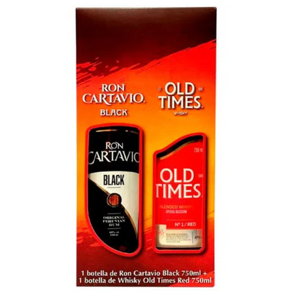 WHISKY OLD TIMES RED + RON CARTAVIO BLACK ESTUCHE