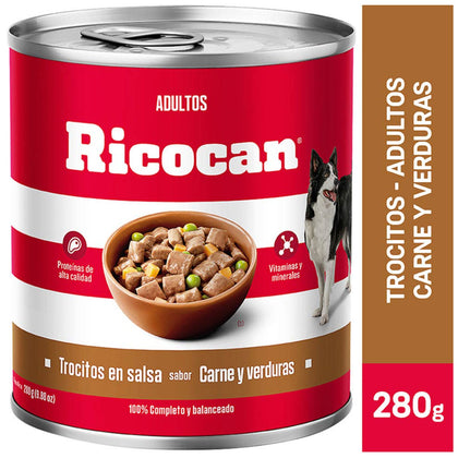 RICOCAN ADULTOS CARNES Y VERDURAS LATA PATE COMIDA PARA MASCOTAS